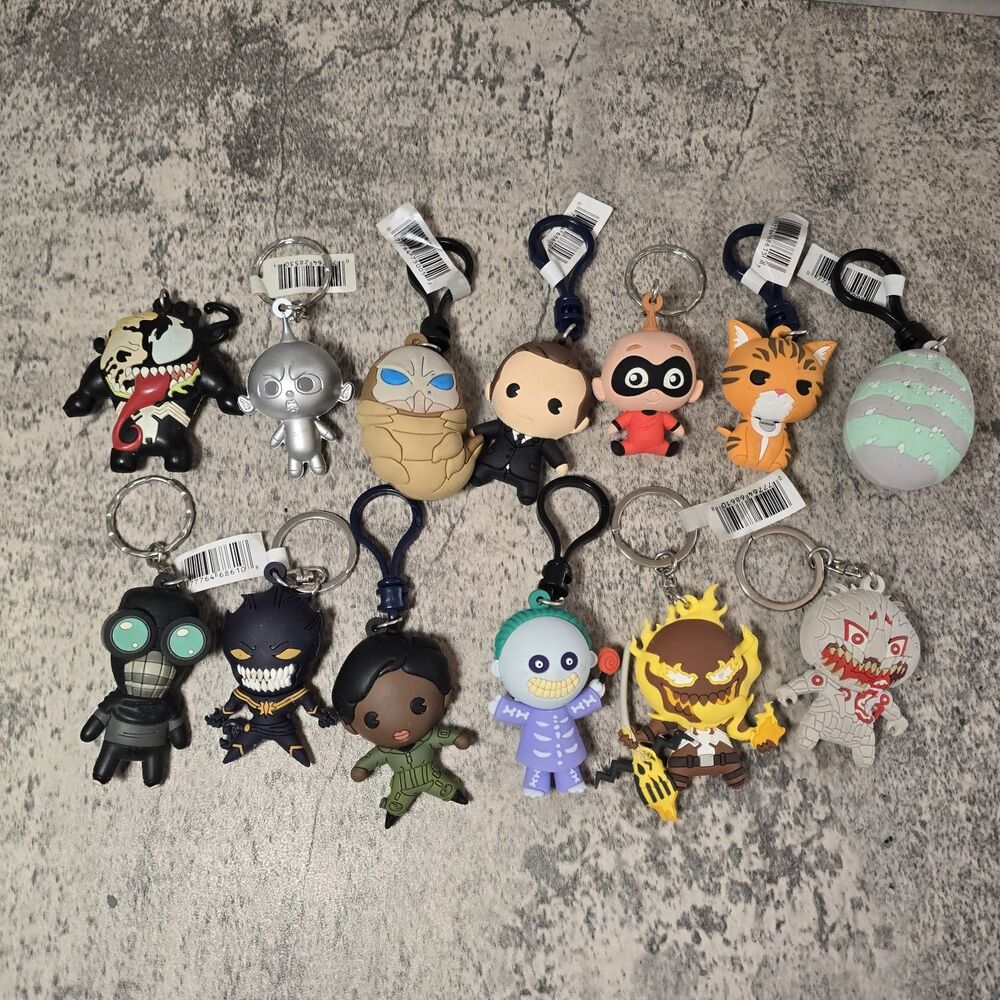 Assorted Lot Funko Pop Keychains 13 Pcs Marvel Etc